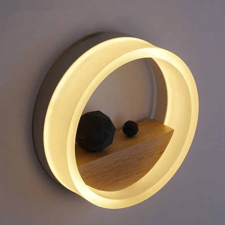 Lampe de chevet murale ronde LED créative