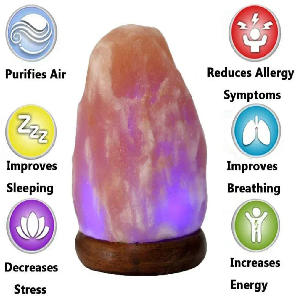 Kristallsalz USB Natur Farbwechsel Warmweiß LED Mineral Kleine Nachtlampe