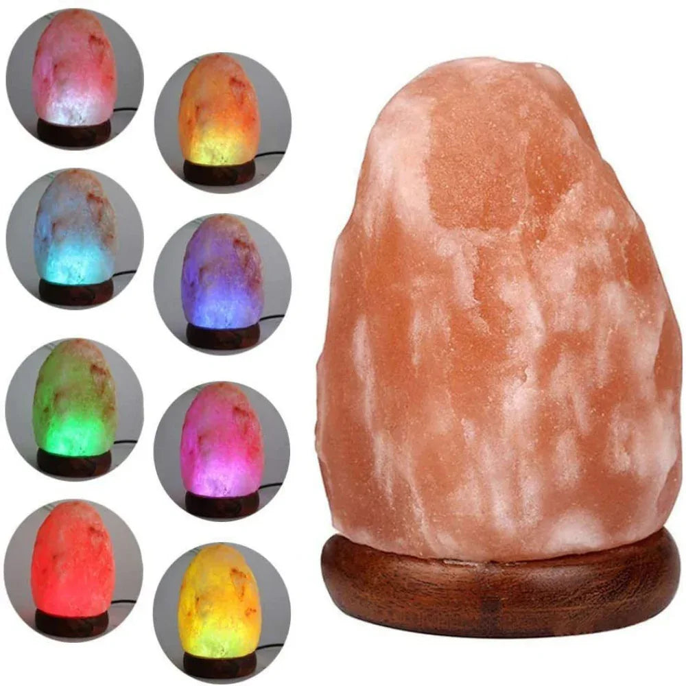 Kristallsalz USB Natur Farbwechsel Warmweiß LED Mineral Kleine Nachtlampe