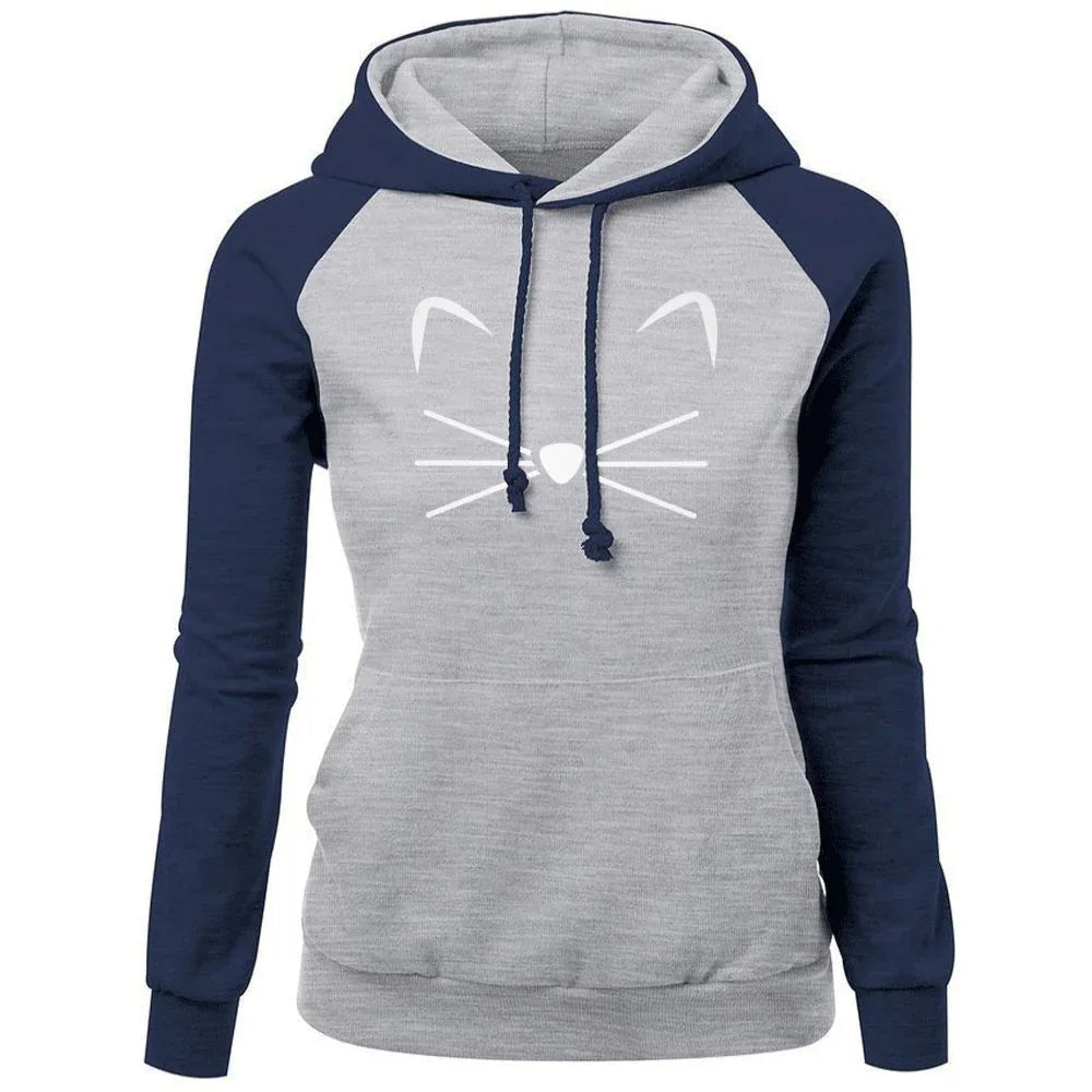 Niedliche Katzenfrau-Kapuzenpullover