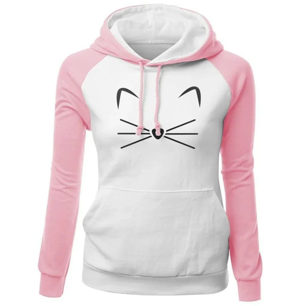 Niedliche Katzenfrau-Kapuzenpullover
