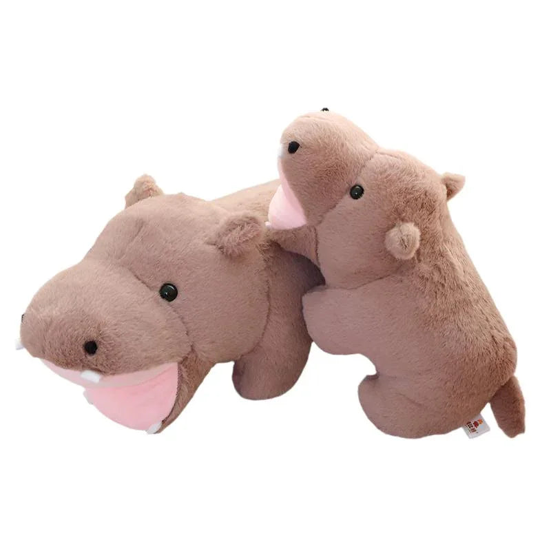 Mignonne peluche hippopotame ronde