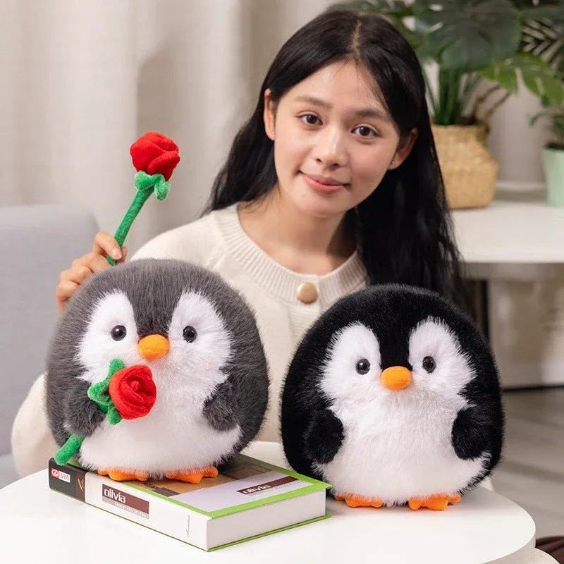 Niedliche Rosen-Pinguin-Puppe Plüschtiere