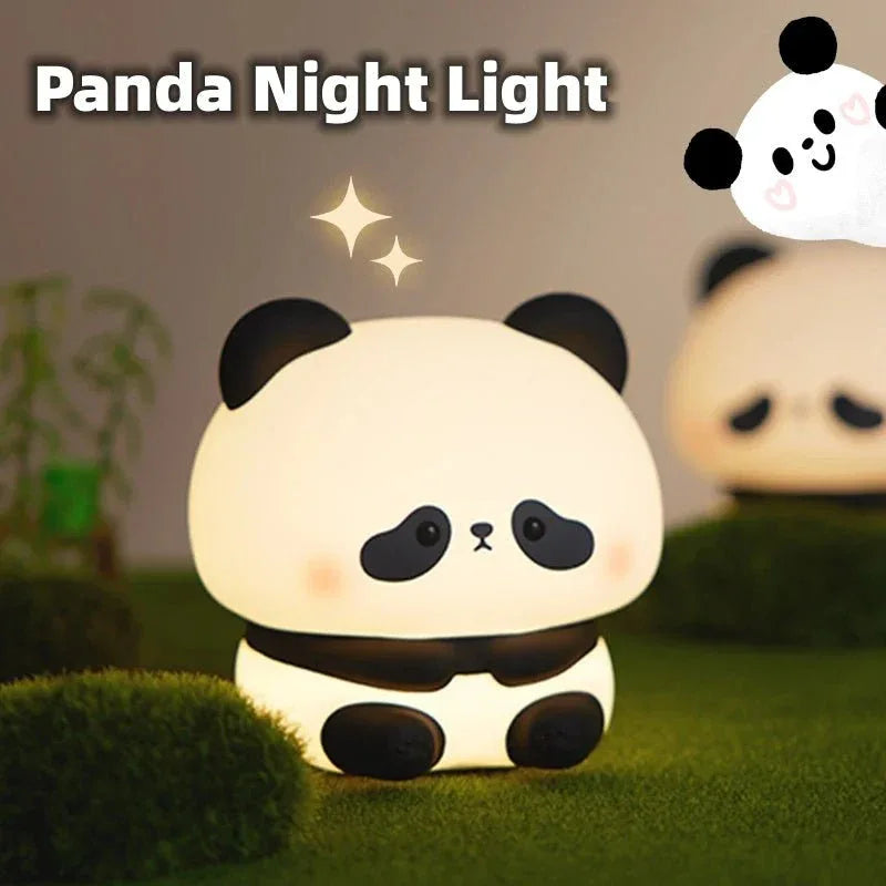Lampe de Chevet Panda Mignon en Silicone Tactile USB Rechargeable Veilleuse LED Décoration d'Intérieur