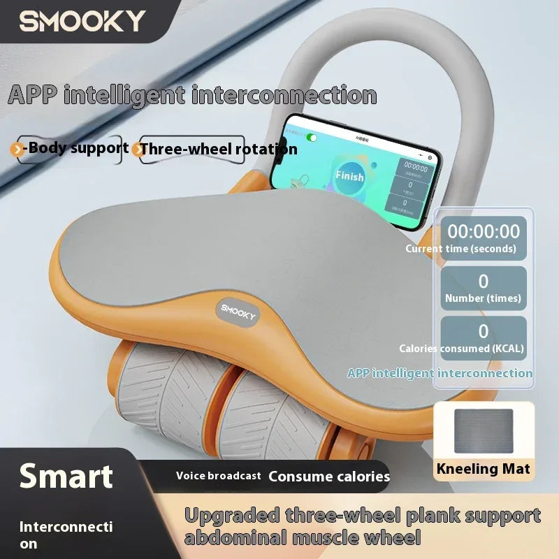 Support de coude trois roues abdominal automatique pour le fitness à domicile