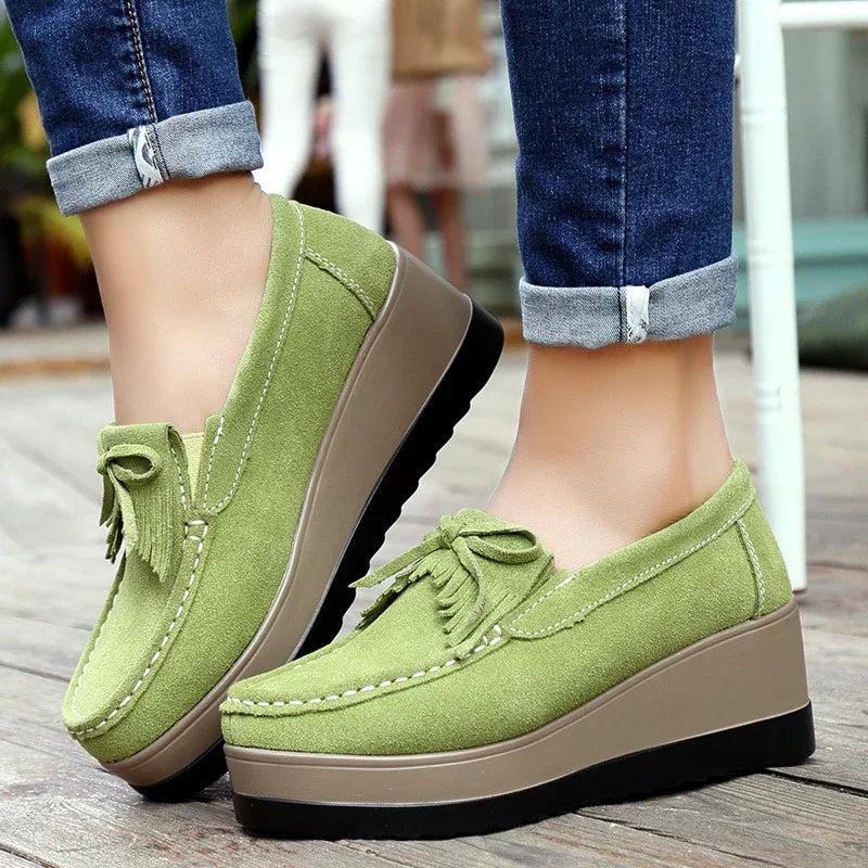 Quasten-Schleifen-Design Mode Plateau-Slipper für Damen