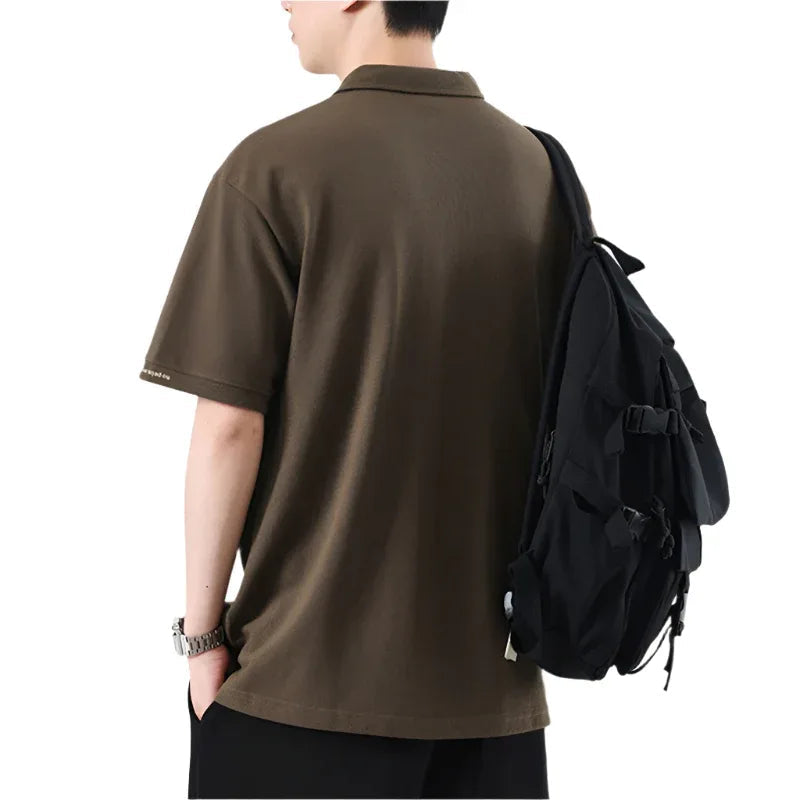 Polo brodé texturé rétro pour homme
