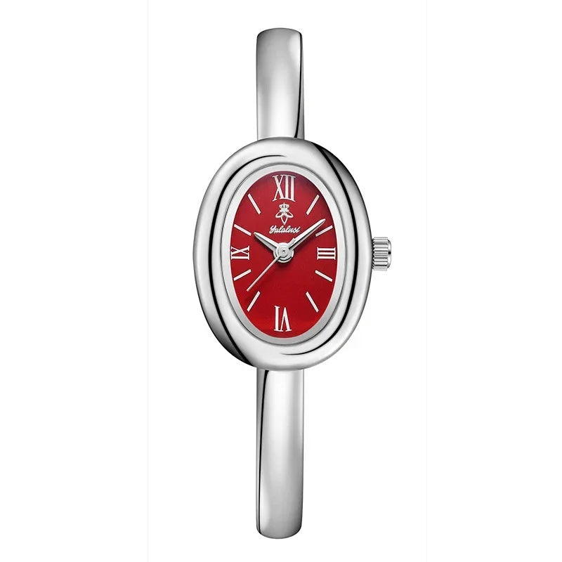 Multifunktionale Damen-Retro-Quarzuhr im Oval-Design
