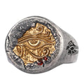 Pharaos Schatz Horusauge Silber Intarsien Kupferring