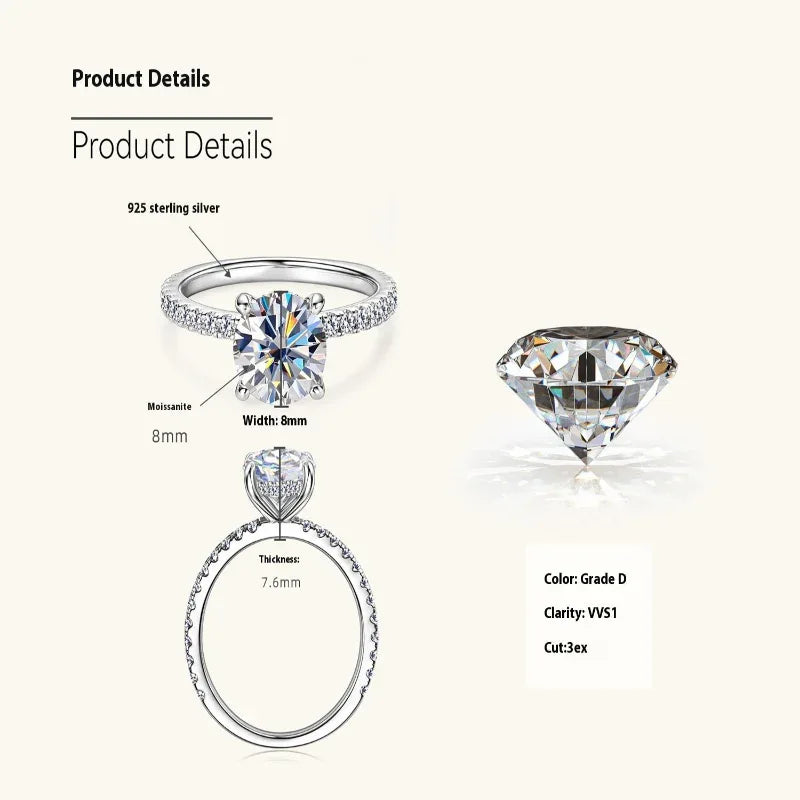 Damen-Kreativring mit 2 Karat Moissanit