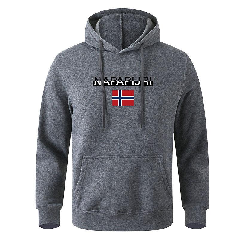 Herren Pullover Bedruckter Strickpullover Lässiger Kapuzenpullover