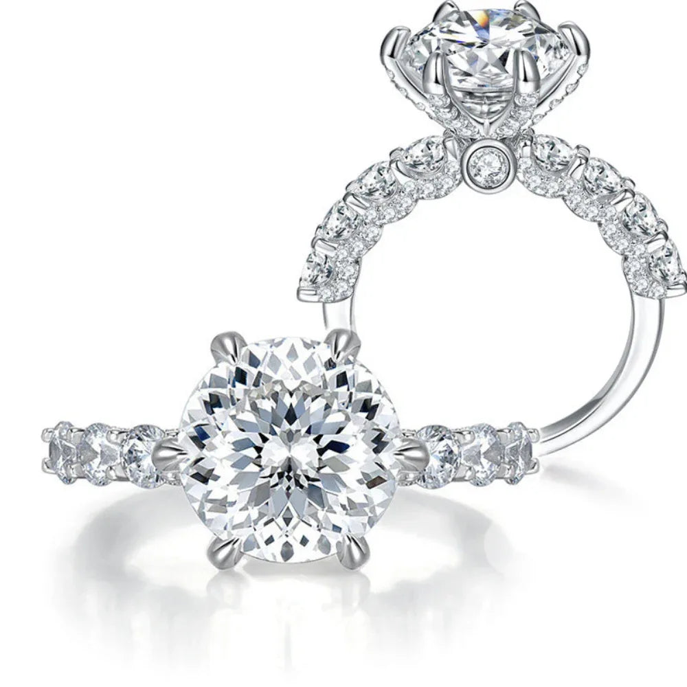 Damen Luxusring mit 5 Karat Voll-Moissanit im Schliff