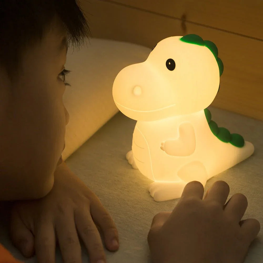 Lampe de chevet en silicone dinosaure