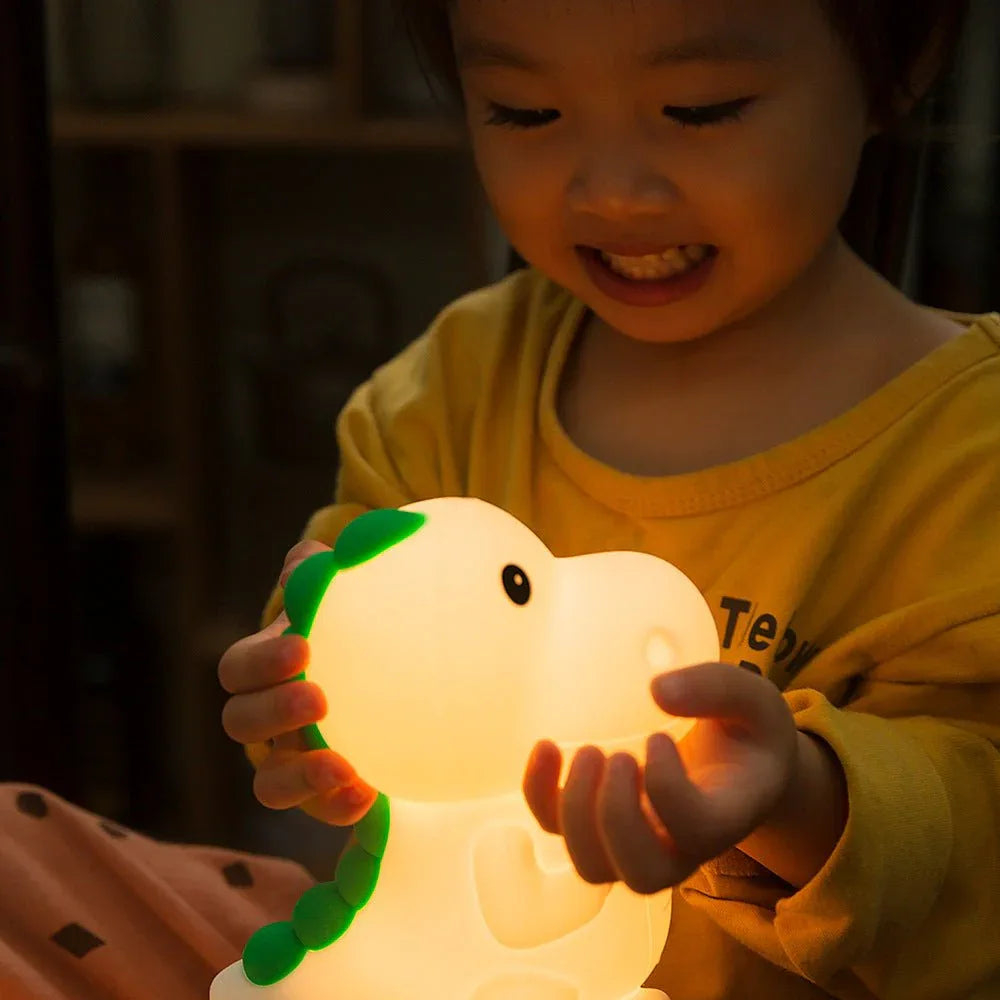 Lampe de chevet en silicone dinosaure