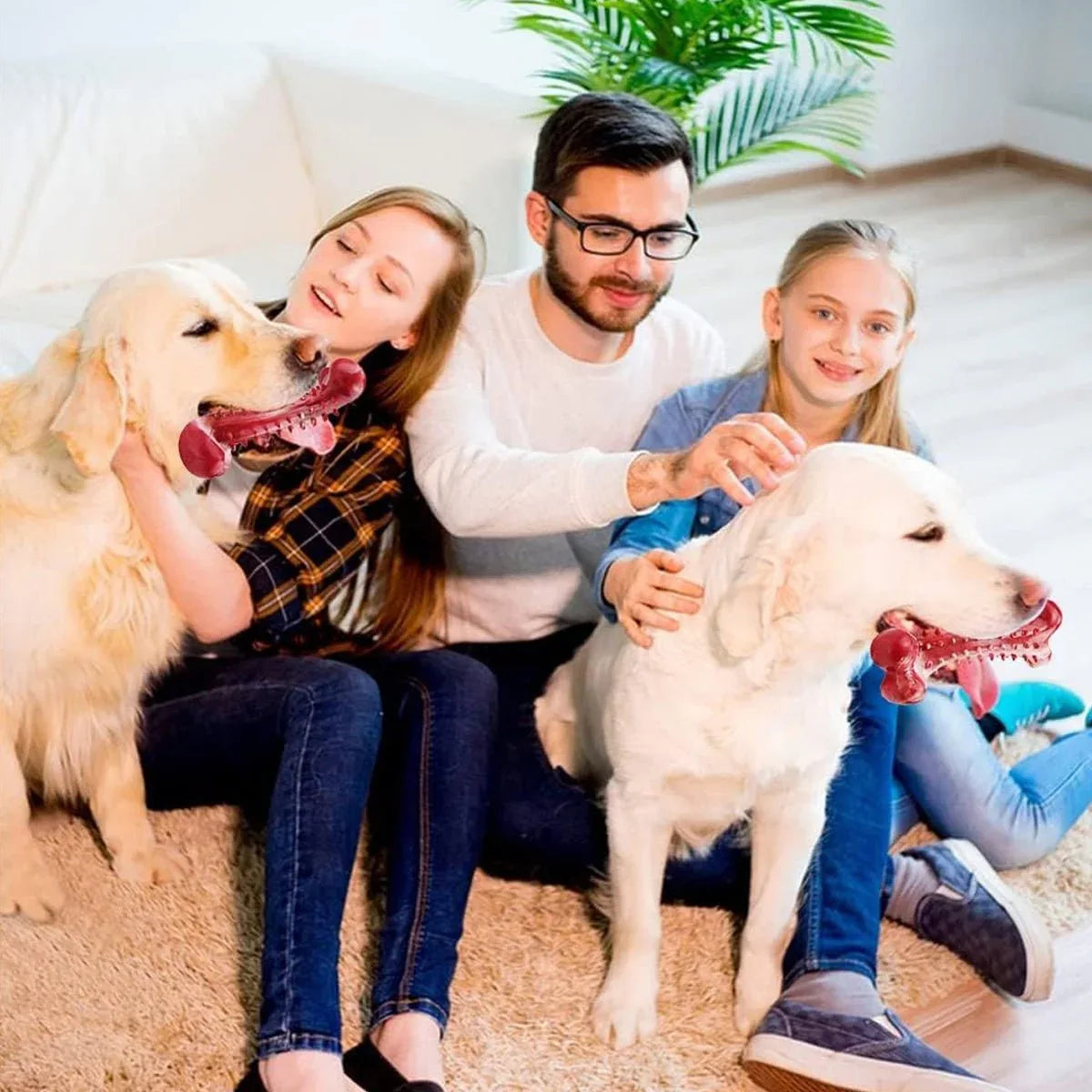 Haltbares, langlebiges Hundekau-Knochenspielzeug aus Naturkautschuk, geeignet für aggressive Hunde