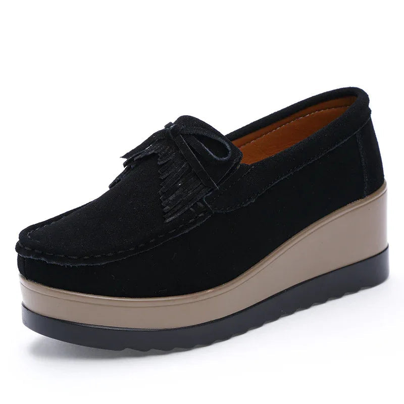 Quasten-Schleifen-Design Mode Plateau-Slipper für Damen