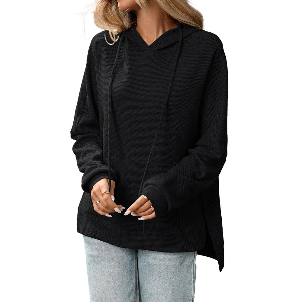 Bequemer Strickpullover Langarm-Kapuzenpulli