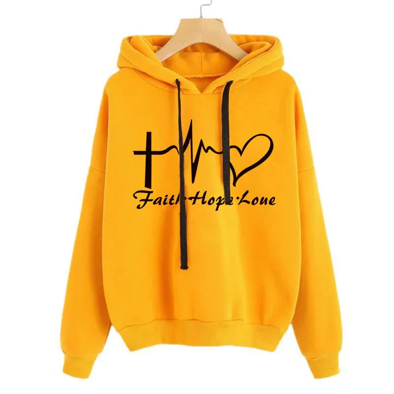 Kapuzenpullover mit Herz-Print für Damen