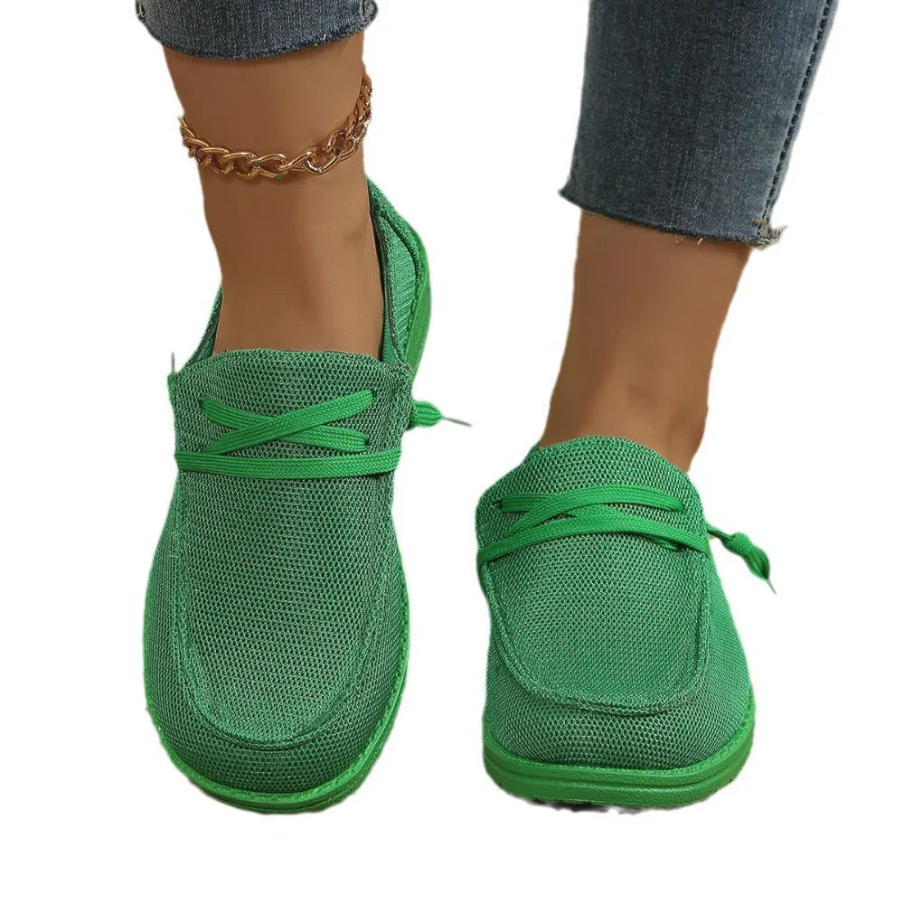 Chaussures plates décontractées pour femmes à lacets ou mocassins sans lacets
