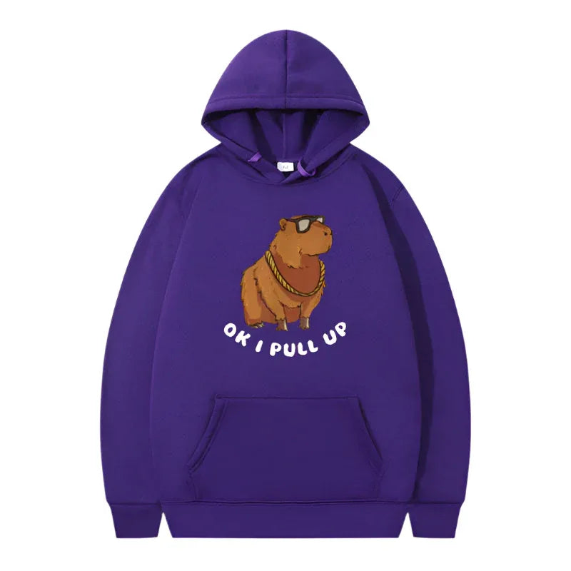 Sweats à capuche Capybara imprimés unisexe