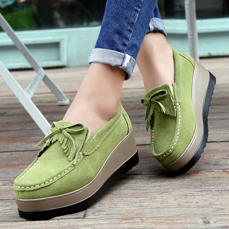 Quasten-Schleifen-Design Mode Plateau-Slipper für Damen