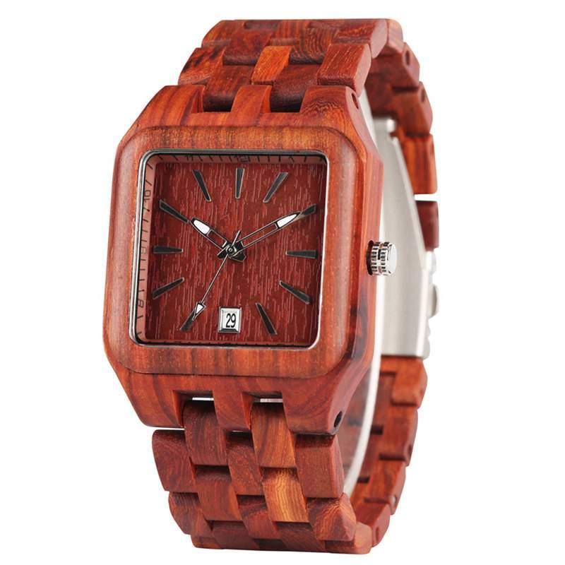 Montre unisexe à quartz Bois d'Ébène