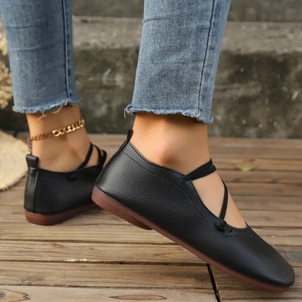 Fashion Square Toe Flats Schuhe Flache Slipper Loafer Lässige Gemütliche Schuhe