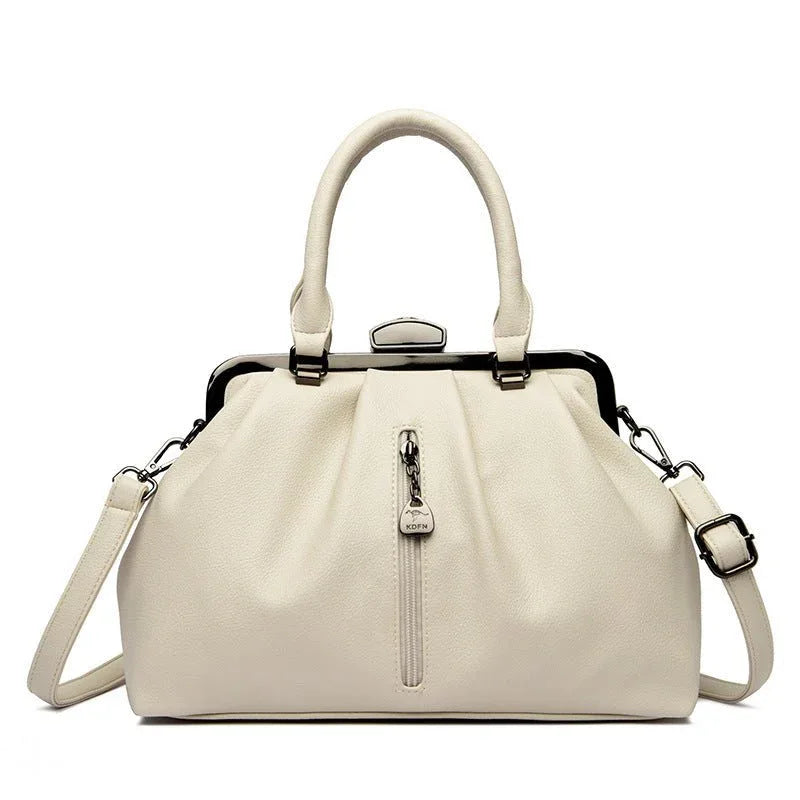 Modische PU-Lederhandtasche mit einzigartigem Reißverschlusstaschendesign