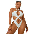 Europäischer und amerikanischer ärmelloser One-Piece-Badeanzug für Damen mit Schnürung