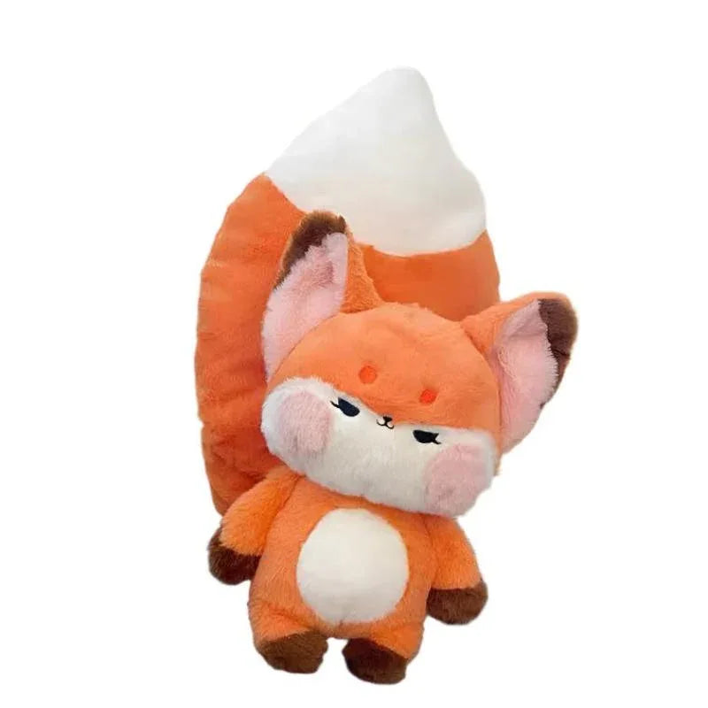 Fuchs Puppe Plüschtier Stofftier mit großem Schwanz