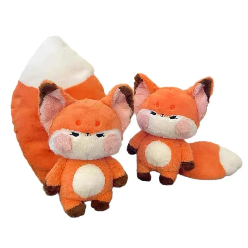 Fuchs Puppe Plüschtier Stofftier mit großem Schwanz