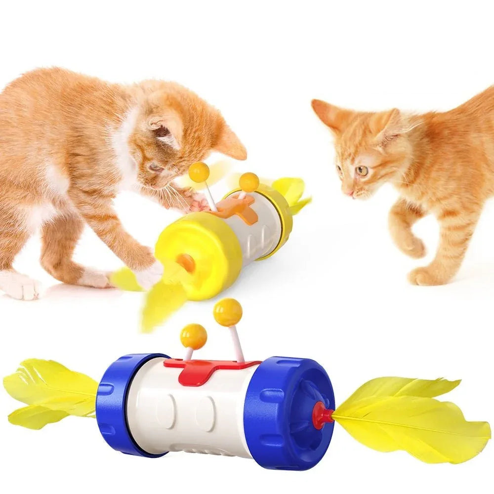 Lustiges Bewegliches Jagd-Trainings-Feder-Katzen-Kätzchen-Spielzeug