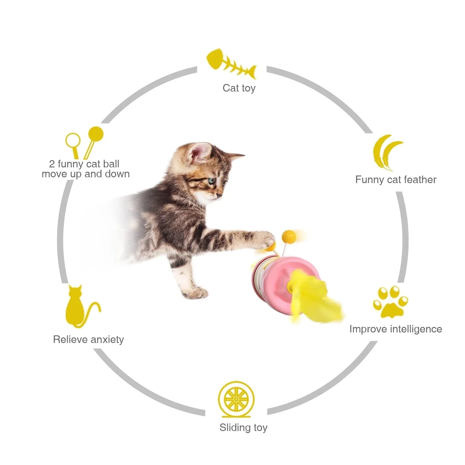 Lustiges Bewegliches Jagd-Trainings-Feder-Katzen-Kätzchen-Spielzeug