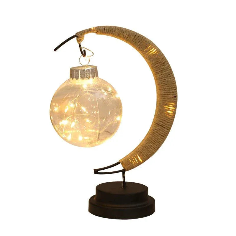 Lampe de table de chevet en forme de demi-lune pour chambre à coucher