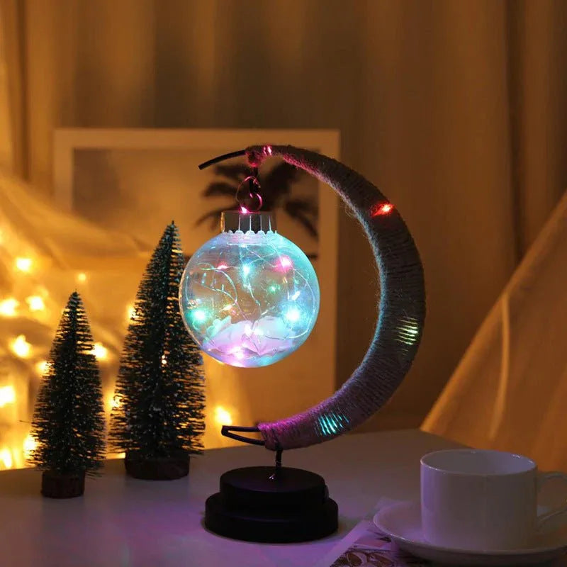 Lampe de table de chevet en forme de demi-lune pour chambre à coucher