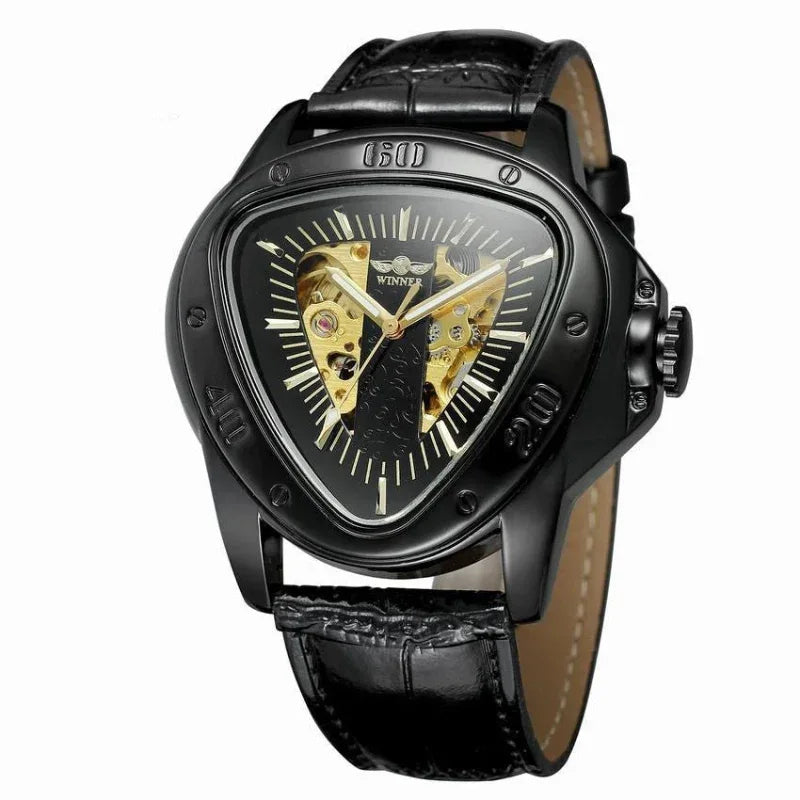 Montre automatique homme forme triangle évidé