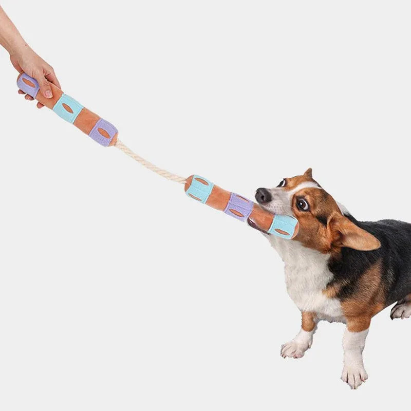 Interaktives Hundefutter-Kauspielzeug mit Seil