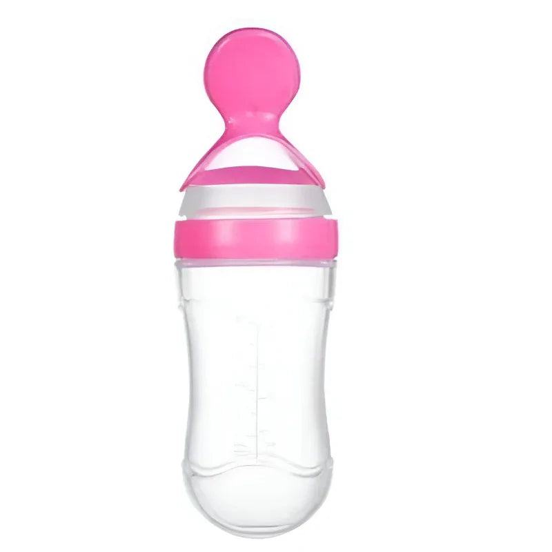 Biberon d'alimentation pour bébés et tout-petits avec cuillère intégrée