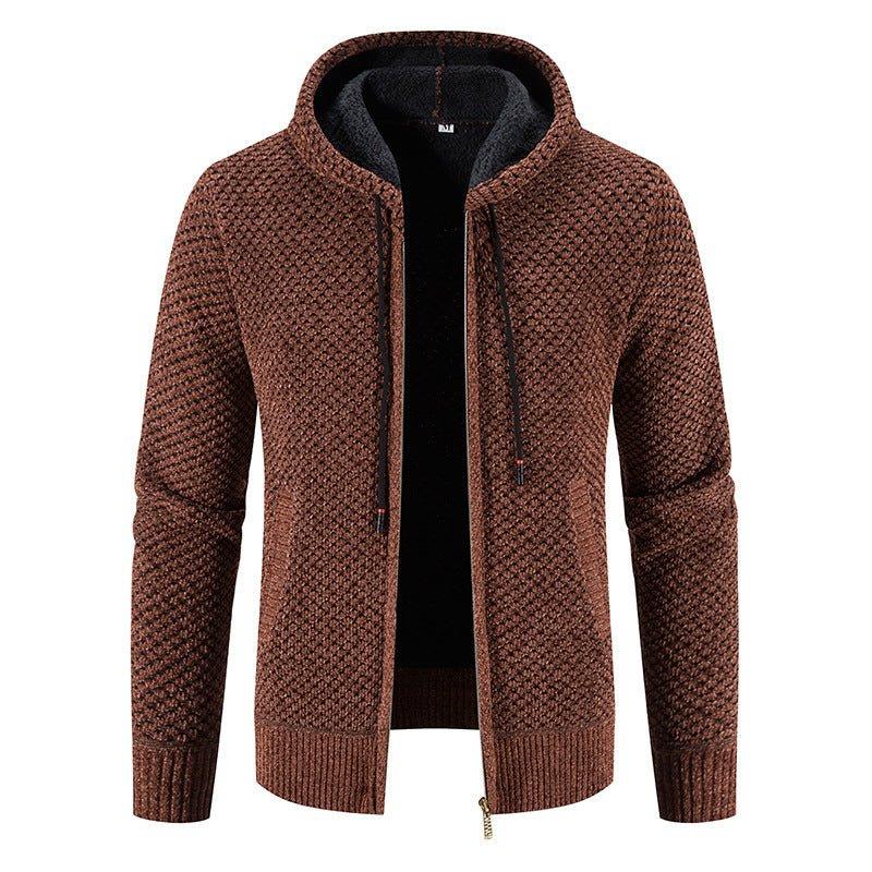 Strickwaren Herren Kapuzenpullover Fleecegefüttert Samtgepolstert Hoodie