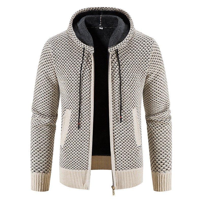 Strickwaren Herren Kapuzenpullover Fleecegefüttert Samtgepolstert Hoodie