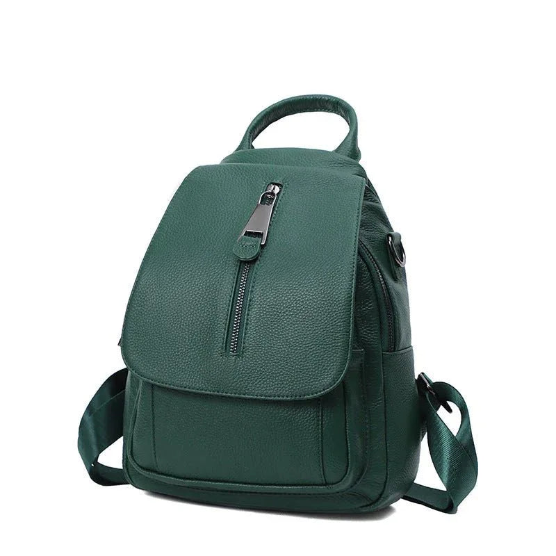 Damen Anti-Diebstahl-Rucksack aus Leder mit mehreren Fächern