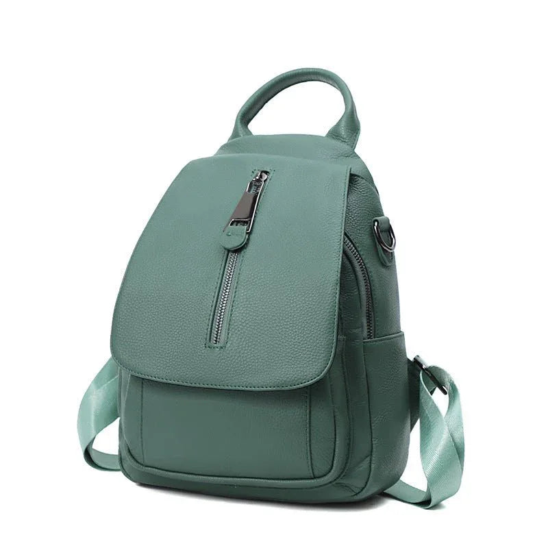 Damen Anti-Diebstahl-Rucksack aus Leder mit mehreren Fächern