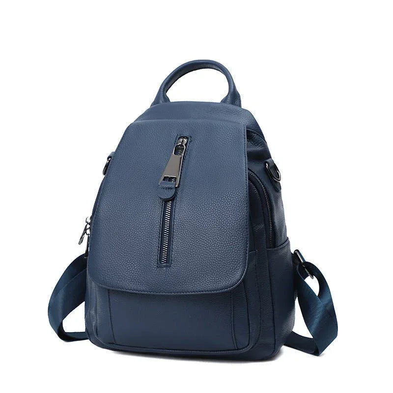 Damen Anti-Diebstahl-Rucksack aus Leder mit mehreren Fächern