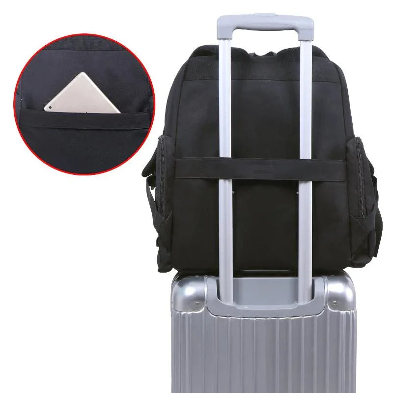 Wickeltasche mit großer Kapazität, wasserdicht, Doppelverschluss und Wickelunterlage