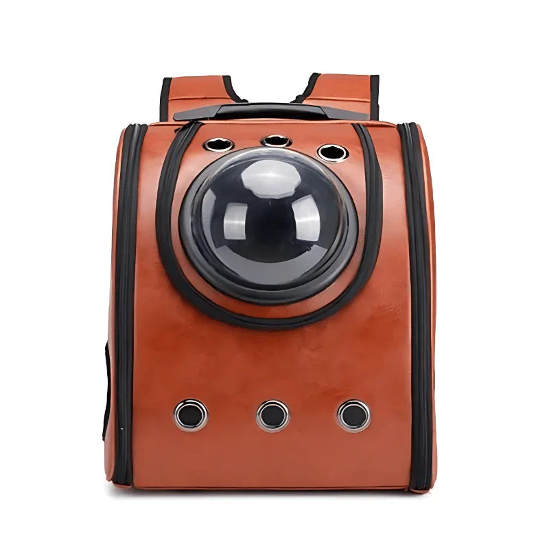 Capsule de transport en cuir pour chien ou chat