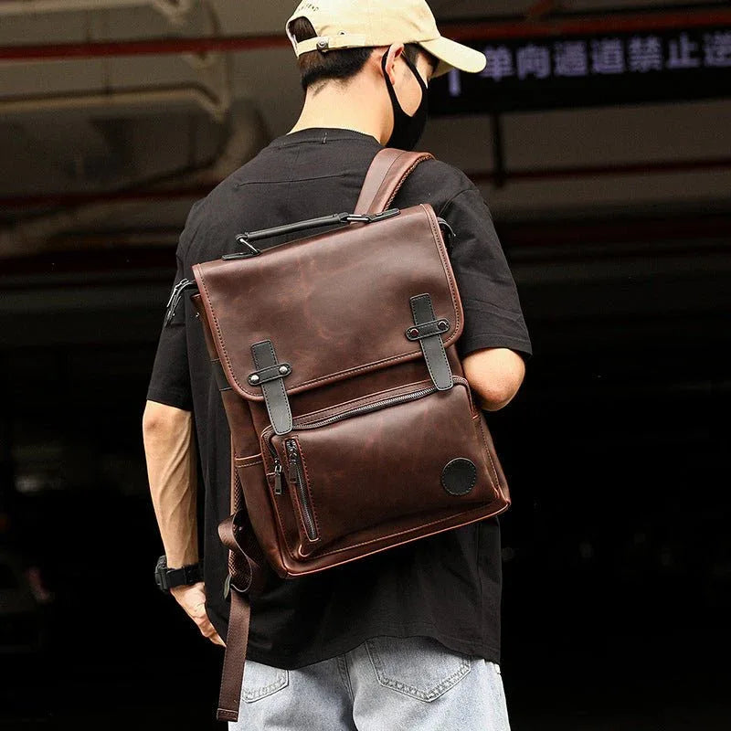 Leder Unisex Modischer Britischer Rucksack