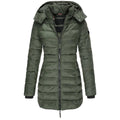 Lange, warme Steppjacke für Damen