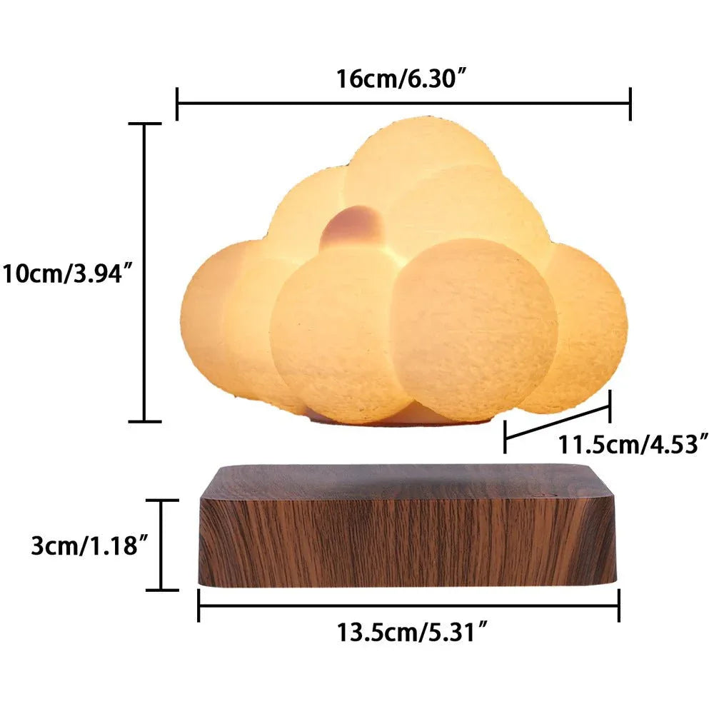 Veilleuse flottante rotative à lévitation magnétique, lampe de table nuage créative