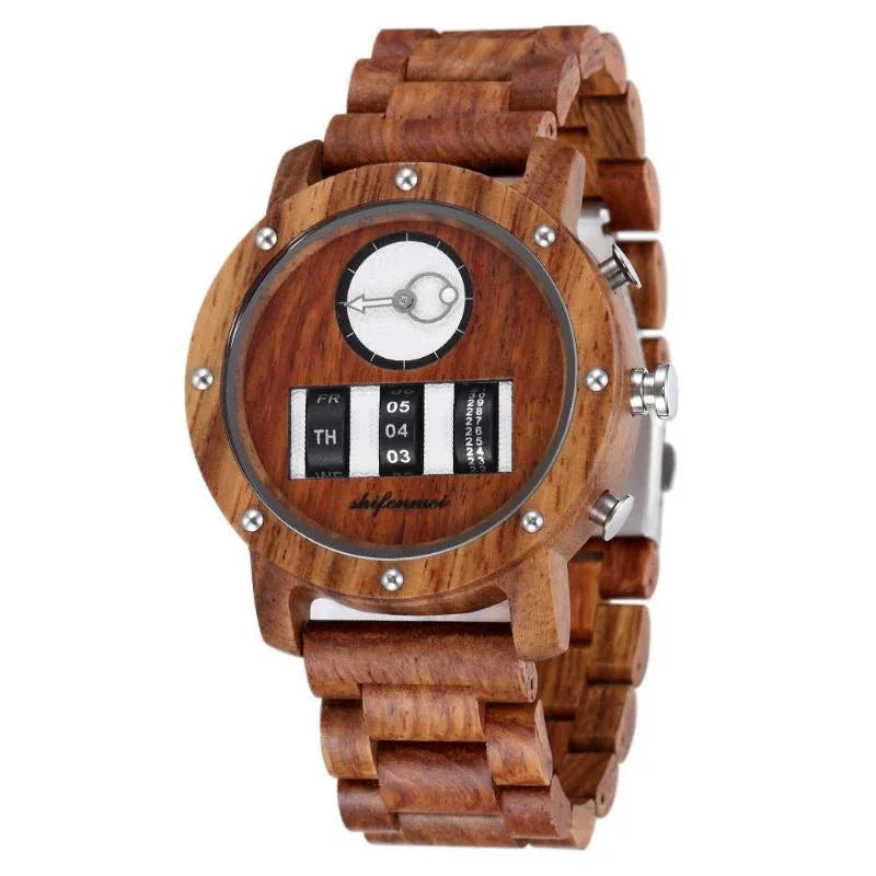 Montre mécanique en bois pour homme