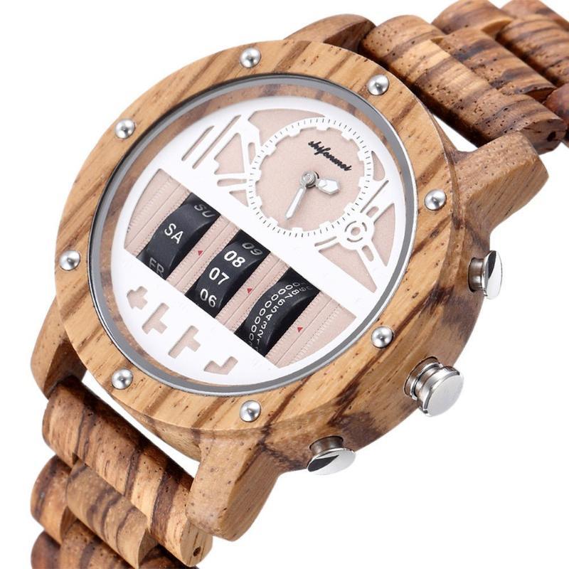 Montre mécanique en bois pour homme